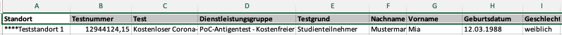 Corona Test Software- Export mit Testgrund nach §4a TestV