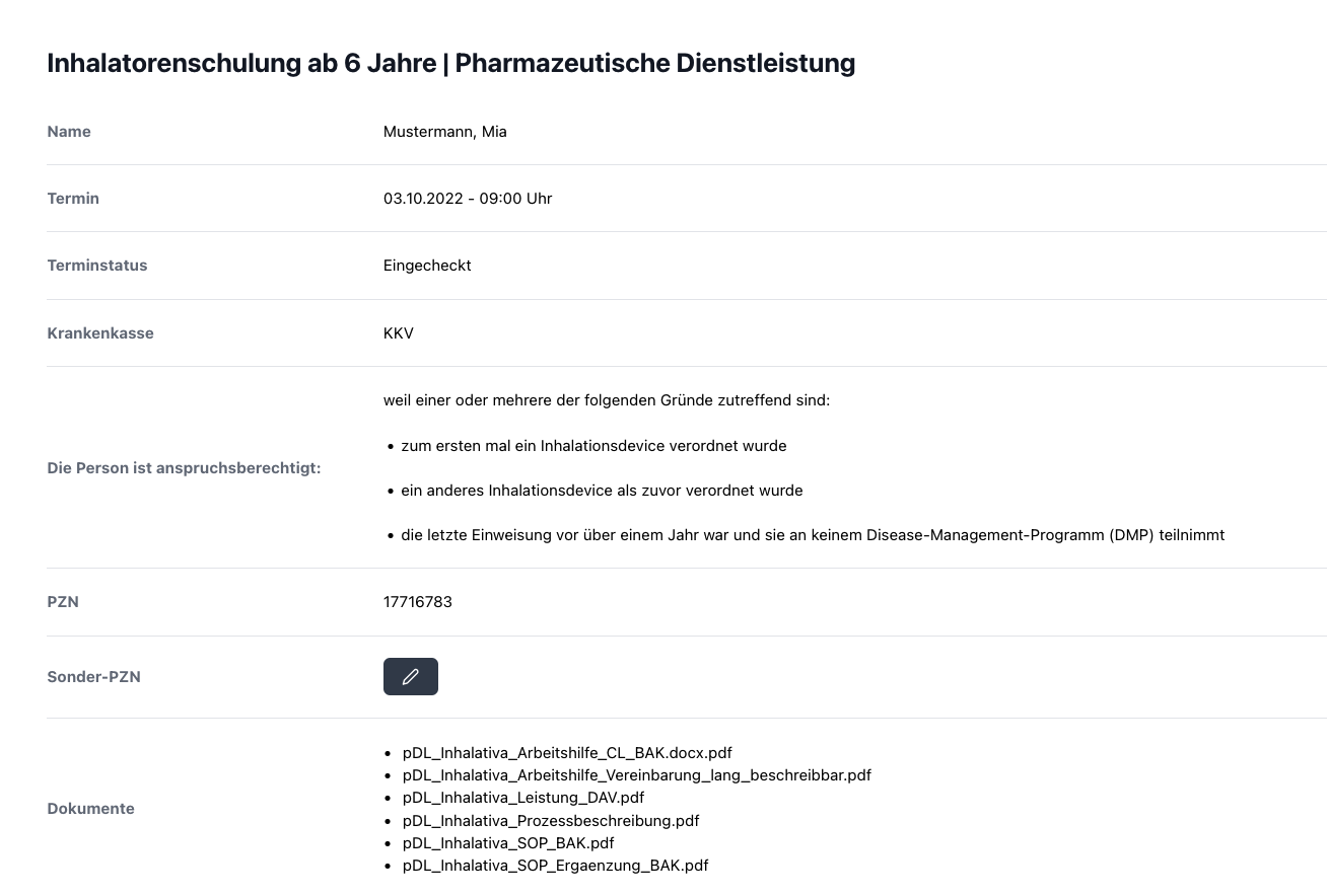 Kundenmaske Inhalatorenschulung